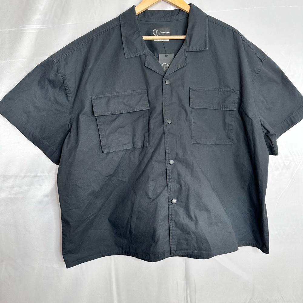 Original‎ Use Black Short Sleeve Utility Button-Up Shirt XXL